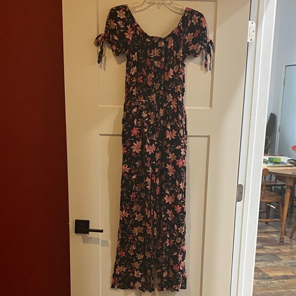 Xhilaration Black and Pink Floral Maxi Dress